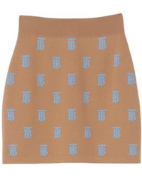 Burberry - Monogram-Print Jacquard Miniskirt - Lyst