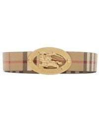 Burberry - Reversible Check Knight Stamp Belt - Lyst