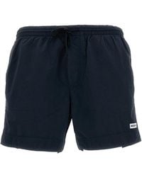 Woolrich - Logo Patch Solid Swim Shorts - Lyst