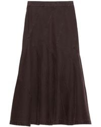 MAX&Co. - Flared Cotton-Drill Midi Skirt - Lyst