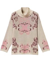 Twinset - Jacquard Wool-Blend Knit Sweater - Lyst