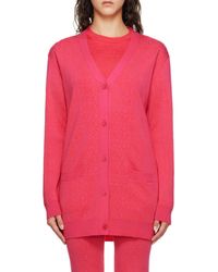Moschino - Y-Neck Logo Cardigan - Lyst