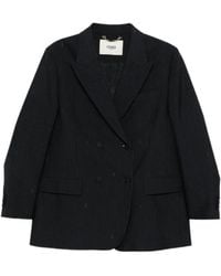 Fendi - Pinstripe Double-Breasted Blazer - Lyst