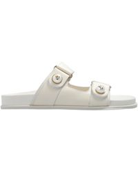 Jimmy Choo - Fayence Pearl-Embellished Slip-On Sandals - Lyst