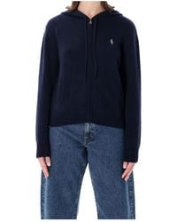 Sporty & Rich - Src Logo Embroidered Knitted Zipped Hoodie - Lyst