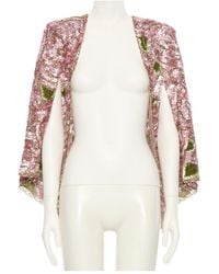 Valentino - Sequined Embroidered Shawl Jacket - Lyst