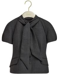 Dior - Short-Sleeved Tie-Collar Jacket - Lyst