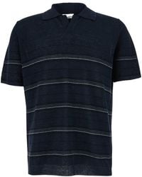 Roberto Collina - Striped Knit Polo Shirt - Lyst