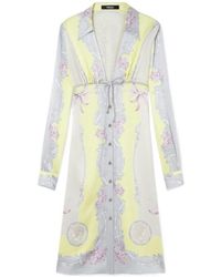 Versace - Medusa Cameo Printed Long-Sleeved Dress - Lyst