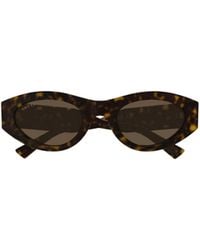 Gucci - Eyewear Oval Frame Sunglasses - Lyst