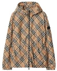 Burberry - Technical Check Hooded Jacket - Lyst