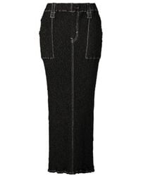Issey Miyake - Midi Wavelet Contrast-Stitching Elasticated-Waistband Skirt - Lyst