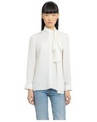 KHAITE - Knotted Tie Detailed Blouse - Lyst
