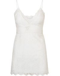 LoveShackFancy - Peppy Broderie Mini Dress - Lyst