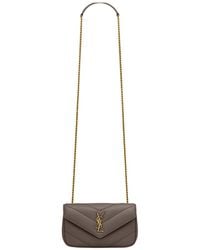 Saint Laurent - Loulou Logo Plaque Mini Shouler Bag - Lyst