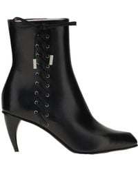 McQueen - Curved Heel Lace-Up Ankle Boots - Lyst