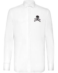Philipp Plein - Skull Embroidered Long-Sleeved Shirt - Lyst