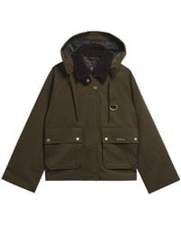 Barbour - Hooded Cropped Field Jacket - Lyst