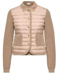 Moncler - Quilted Knit Panel Cardigan - Lyst
