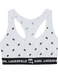 KARL LAGERFELD - Ikonik Logo Bralette - Lyst