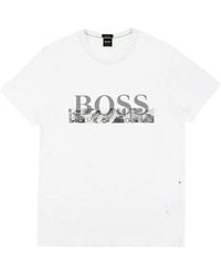 BOSS - Round-Necked Logo T-Shirt - Lyst