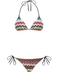 Missoni - Pixel-Effect Zigzag Pattern Triangle Bikini Set - Lyst