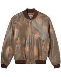 Acne Studios - Long-Sleeved Zipper Leather Jacket - Lyst