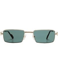 Cartier - Rectangular Frame Sunglasses - Lyst