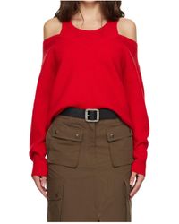 Helmut Lang - Off-The-Shoulder Knit Top - Lyst