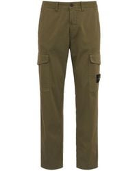 Stone Island - Logo Cotton Regular Pants - Lyst