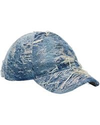 DIESEL - C-Assidy Distressed Denim Baseball Cap - Lyst