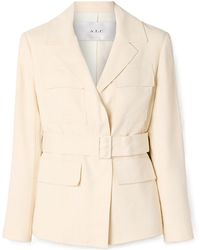A.L.C. - Belted Linen-Blend Twill Jacket - Lyst