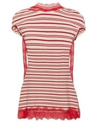 Christopher Esber - Stripe Jersey Lace Trimmed Tee Dress - Lyst