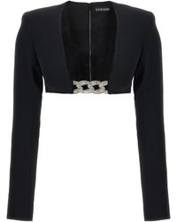 David Koma - Chain Embellished Square-Neck Cropped Jacket - Lyst