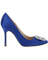 Manolo Blahnik - Hangisi Embellished Buckle Pumps - Lyst