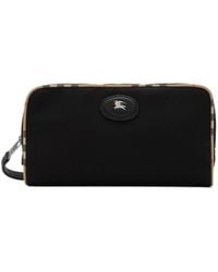 Burberry - Medium Check-Trim Zipped Travel Pouch - Lyst