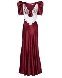 Rodarte - Floral-Appliqué Lace-Trimmed Silk Gown - Lyst