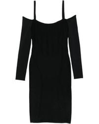 Mugler - Off-The-Shoulder Long-Sleeved Midi Dress - Lyst