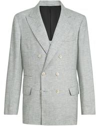 Brunello Cucinelli - Virgin Wool Prince Of Wales Fresco One-And-A-Half Breasted Deconstructed Blazer - Lyst