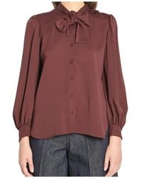 Max Mara - Melania Tie Detailed Button-Up Shirt - Lyst