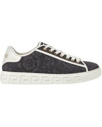 Versace - Barocco Greca Jacquard Lace-Up Sneakers - Lyst