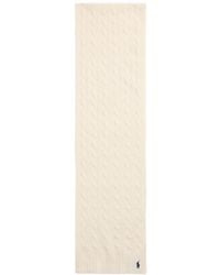 Polo Ralph Lauren - Logo Embroidered Cable Knitted Scarf - Lyst