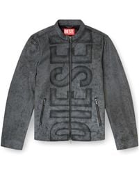 DIESEL - L-Evert-A Biker Leather Jacket - Lyst