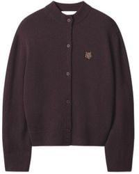 Maison Kitsuné - Fox Head Lambswool High Neck Cardigan - Lyst