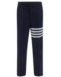 Thom Browne - 4-Bar Stripe Detailed Flannel Trousers - Lyst