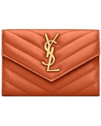 Saint Laurent - Chevron Logo Wallet - Lyst