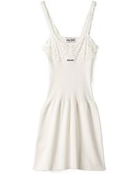Miu Miu - Cotton And Lace Dress - Lyst