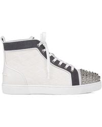 Christian Louboutin - Lou Spikes High-Top Leather Sneakers - Lyst