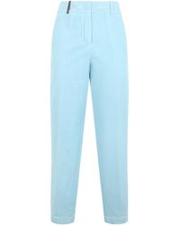 Peserico - High-Waist Tapered Pants - Lyst