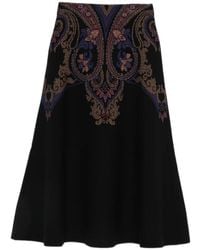 Etro - Paisley-Pattern A-Line Midi Skirt - Lyst